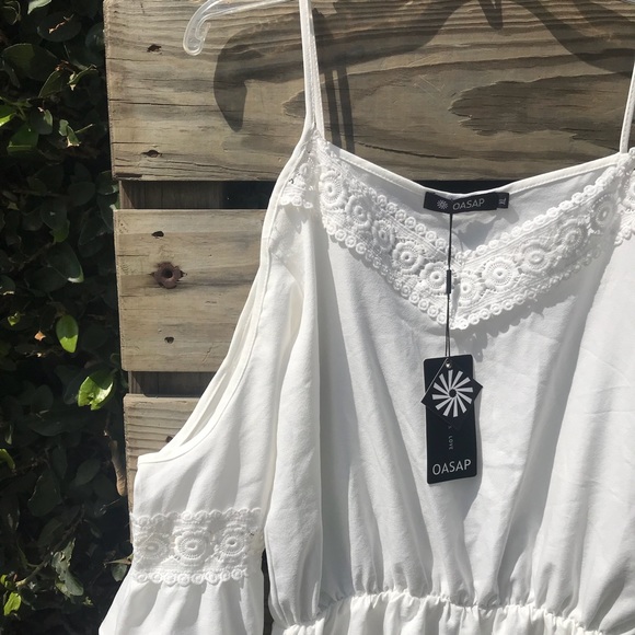 Oasap white lacy boho Gypsy Romper - Picture 2 of 8